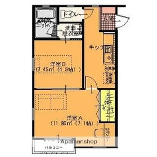 フラットN【2階】の間取り