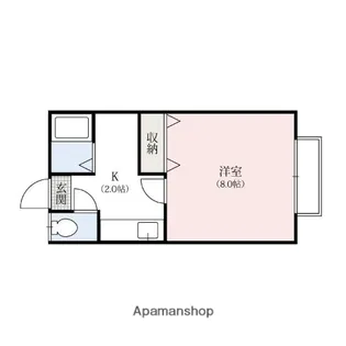 レジデンシャル桐生【105号室】の間取り