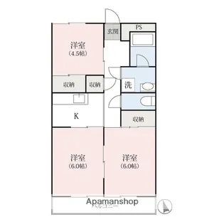 グランドハイツ笠懸【202号室】の間取り