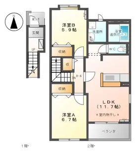 ジェム フォレストⅡ【2階】の間取り