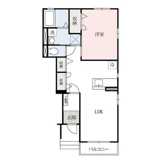 ソレアードK【1階】の間取り