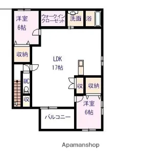 シャルムリヴェールⅡA【201号室】の間取り