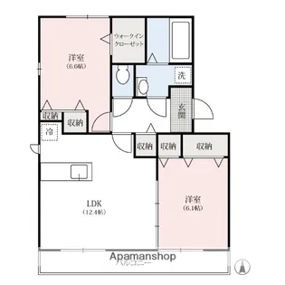 クレスト桜木【101号室】の間取り