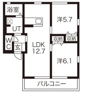 ヴェルデ阿左美II棟【2階】の間取り