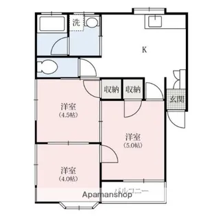 リバーハイツ桐生B【B101号室】の間取り