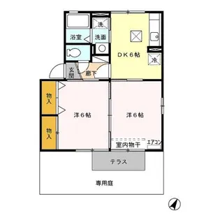 ウッズパディー ABCD【1階】の間取り