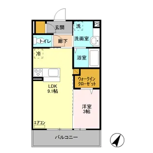 プラウドパークス T【3階】の間取り
