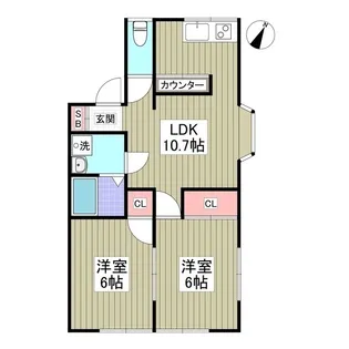 リブレス桐生堤町A【1階】の間取り