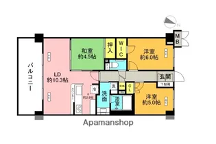 アイディスクエア伊奈丸山【4階】の間取り