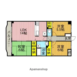 パステル堀之内【404号室】の間取り