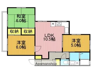 原殿ハイツ【101号室】の間取り