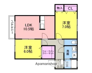 グランメール緑丘エミネンス【202号室】の間取り