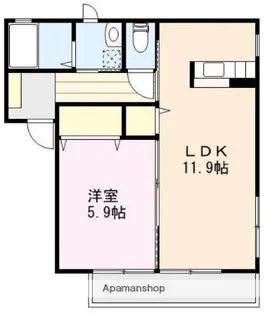 LES AMOUREUSESⅡ【203号室】の間取り