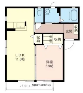 LES AMOUREUSESⅡ【1階】の間取り