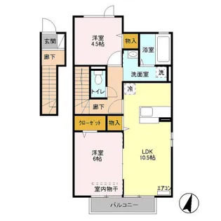 第7グリーンハイツ A【2階】の間取り