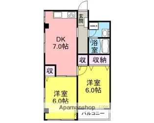 サンマンションアサヒ【2階】の間取り