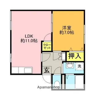 ハイツ清水C【1階】の間取り
