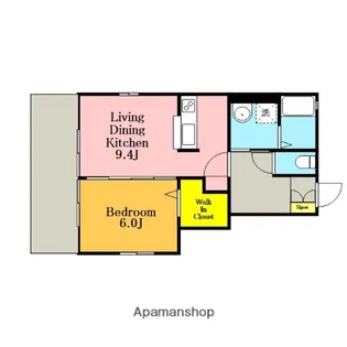 スカイブルーB棟【101号室】の間取り