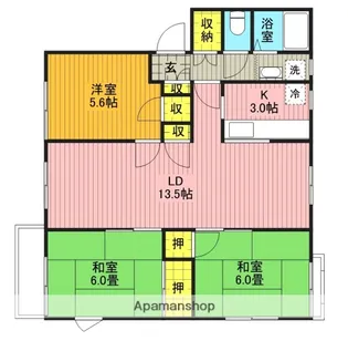 ファミールオカノB【B202号室】の間取り