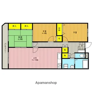 ローヤルシティ鴻巣【6階】の間取り
