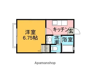 メゾンボンヌシャンス【101号室】の間取り