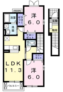 ポポラリタ パラッツオ【2階】の間取り