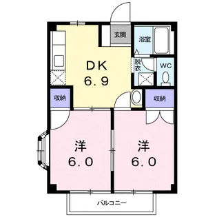 コートビレッジA【1階】の間取り