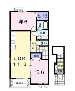 エレガント さくら【2階】の間取り