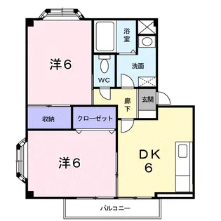 スカイグリーン小谷野【2階】の間取り