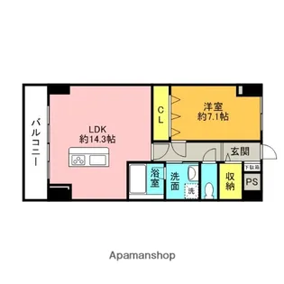 カイケンビル【403号室】の間取り