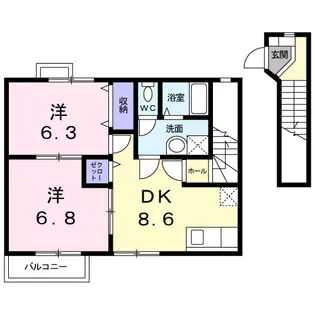 グランソレイユ Ⅱ【2階】の間取り