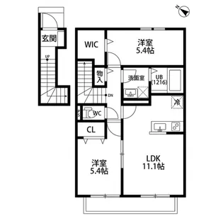 アムール 中央Ⅱ【2階】の間取り