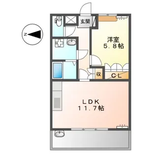 ピュアピーチ【1階】の間取り