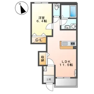 グリシーヌ【1階】の間取り