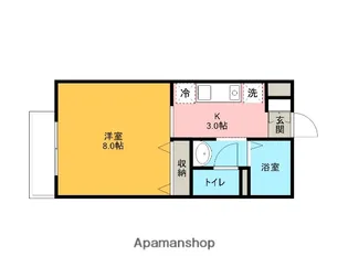 クレール加茂宮【102号室】の間取り