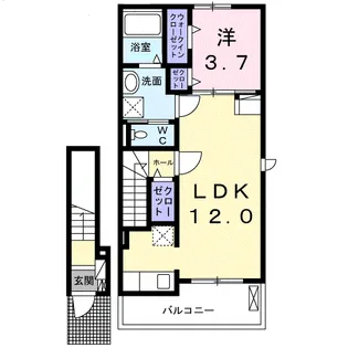 パラッツォ Ⅱ【2階】の間取り