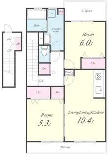 コンフォート ソシア【2階】の間取り