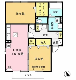 ラフィネ・ドミール 弐番館【1階】の間取り