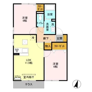 サンパーク Ⅱ E【1階】の間取り