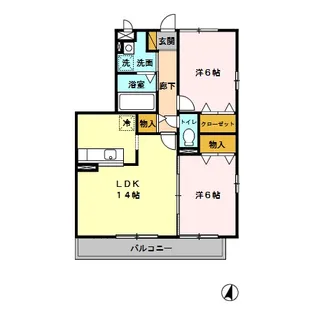 ハーヴェストヒルズ C【3階】の間取り
