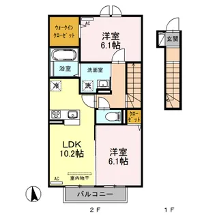 ボナール泉台 B【2階】の間取り