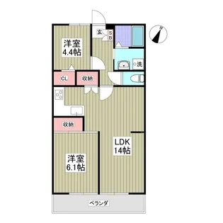 フォレストバード【104号室】の間取り