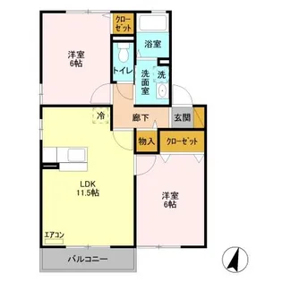 サンパーク II C【2階】の間取り
