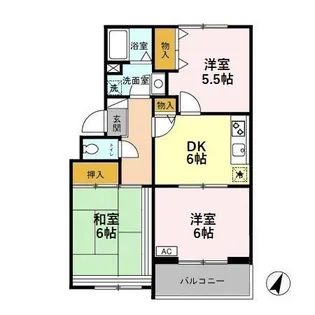 グリーンパークマルオカ【3階】の間取り