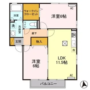 ルーナベルテ 壱番館【1階】の間取り