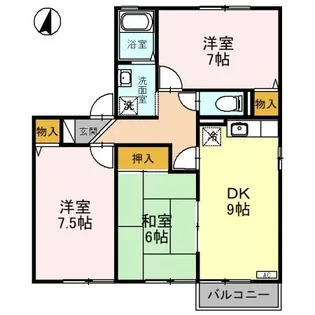 ホワイトハイツ白樺【101号室】の間取り