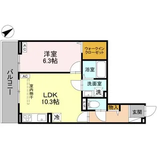ノーブルラフィネ愛宕【2階】の間取り
