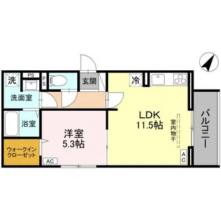 ノーブルラフィネ愛宕【2階】の間取り