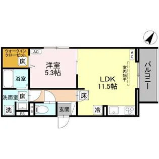 ノーブルラフィネ愛宕【1階】の間取り