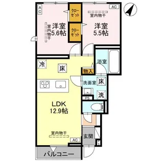 ベルヴィル【1階】の間取り